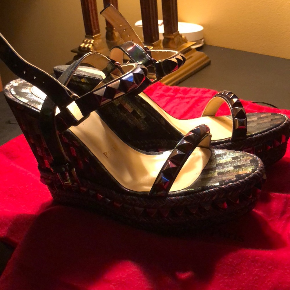Christian Louboutin Multi Color Wedges Size 39 - image 4